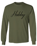 VICES AND VIRTUESS Letter Printed Hubby Couple Wedding Wifey Matching Groom mens Long sleeve t shirt