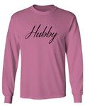 VICES AND VIRTUESS Letter Printed Hubby Couple Wedding Wifey Matching Groom mens Long sleeve t shirt