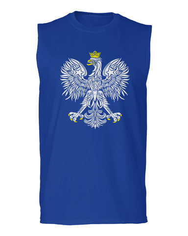 Adult Polska Eagle Polish Pride Poland Sleeveless Tank Top Cotton T-Shirt 