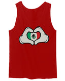 Cartoon Glove Heart Love Hecho en Mexico Mexican Flag escucudo Mexicano men's Tank Top