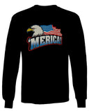 Merica Eagle USA American Flag United States America mens Long sleeve t shirt