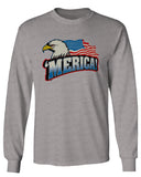 Merica Eagle USA American Flag United States America mens Long sleeve t shirt