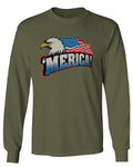 Merica Eagle USA American Flag United States America mens Long sleeve t shirt