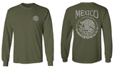 VICES AND VIRTUESS Hecho En Mexico Mexican Flag Coat of Arms Escudo Mexicano mens Long sleeve t shirt