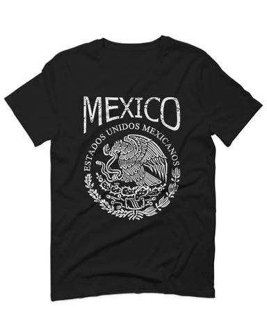 VICES AND VIRTUESS Front Hecho En Mexico Mexican Flag Coat of Arms Escudo Mexicano For men T Shirt