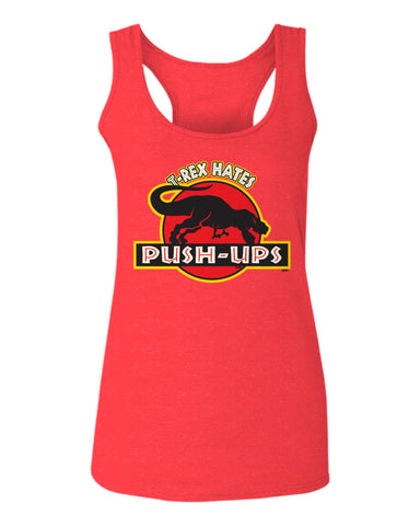 T Rex Hate Push UPS Funny Dinosaur Workout Fitness Gym women's