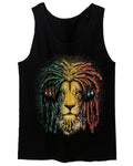 VICES AND VIRTUESS Cool Marijuana Rasta Lion Headphones Reggae Weed Stoner Day men's Tank Top