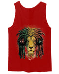 VICES AND VIRTUESS Cool Marijuana Rasta Lion Headphones Reggae Weed Stoner Day men's Tank Top