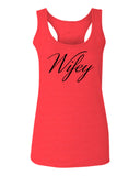 VICES AND VIRTUESS Letter Printed Wifey Couple Wedding Hubby Matching Bride  women's Tank Top sleeveless Racerback