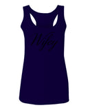 VICES AND VIRTUESS Letter Printed Wifey Couple Wedding Hubby Matching Bride  women's Tank Top sleeveless Racerback