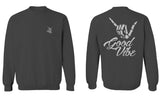 Front and Back Good Vibe Bones Hand Shaka Cool Vintage Hipster Graphic men's Crewneck Sweatshirt