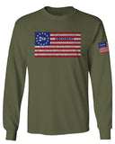 VICES AND VIRTUESS 2nd Amendment 1776 George Washington Flag American USA Guns Control mens Long sleeve t shirt