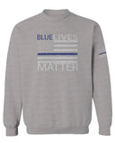 Blue Lives Matter American Flag Thin Blue Line USA Police Support men's Crewneck Sweatshirt