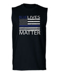 Blue Lives Matter American Flag Thin Blue Line USA Police Support men Muscle Tank Top sleeveless t shirt