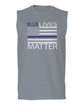 Blue Lives Matter American Flag Thin Blue Line USA Police Support men Muscle Tank Top sleeveless t shirt