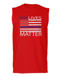 Blue Lives Matter American Flag Thin Blue Line USA Police Support men Muscle Tank Top sleeveless t shirt