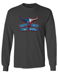 VICES AND VIRTUESS Texas State Flag Don't Mess with Texas Bull Lone Star mens Long sleeve t shirt