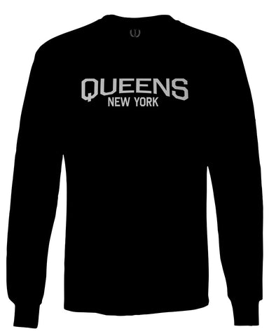 Vintage New York Queens NYC Cool Hipster Street wear mens Long sleeve t shirt