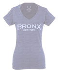 Vintage New York Bronx NYC Cool Hipster Street wear For Women V neck fitted T Shirt