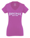 Vintage New York Bronx NYC Cool Hipster Street wear For Women V neck fitted T Shirt