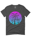 Vaporwave Palm Trees Aesthetics Art Beach surf Sunset For men T Shirt