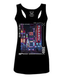 Aesthetic Japanese City Vaporwave Art Cyberpunk Retro Street wear  women's Tank Top sleeveless Racerback