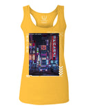 Aesthetic Japanese City Vaporwave Art Cyberpunk Retro Street wear  women's Tank Top sleeveless Racerback