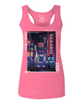 Aesthetic Japanese City Vaporwave Art Cyberpunk Retro Street wear  women's Tank Top sleeveless Racerback