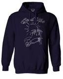 Good Vibe Summer Vintage Retro Beach surf Palm Tree Vacation Skeleton Sweatshirt Hoodie