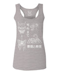 Demon Graphic Traditional Japanese Puma Scorpion Butterfly Tattoo  women's Tank Top sleeveless Racerback